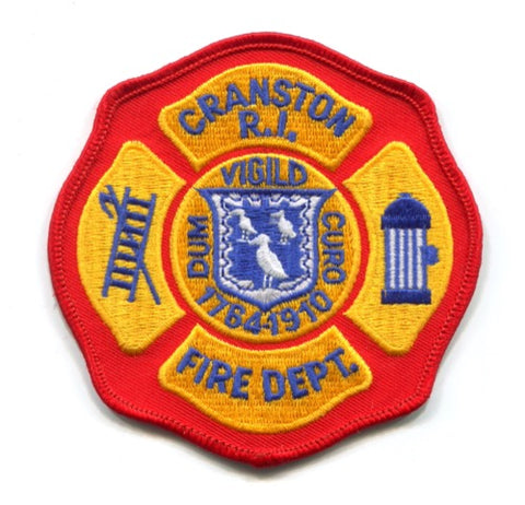 Cranston Fire Department Patch Rhode Island RI