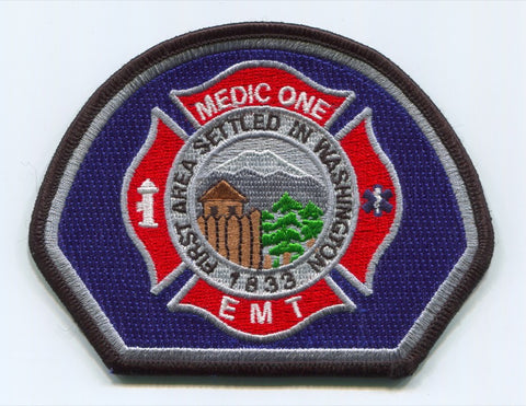 Dupont Fire Department Medic One EMT EMS Patch Washington WA Gray