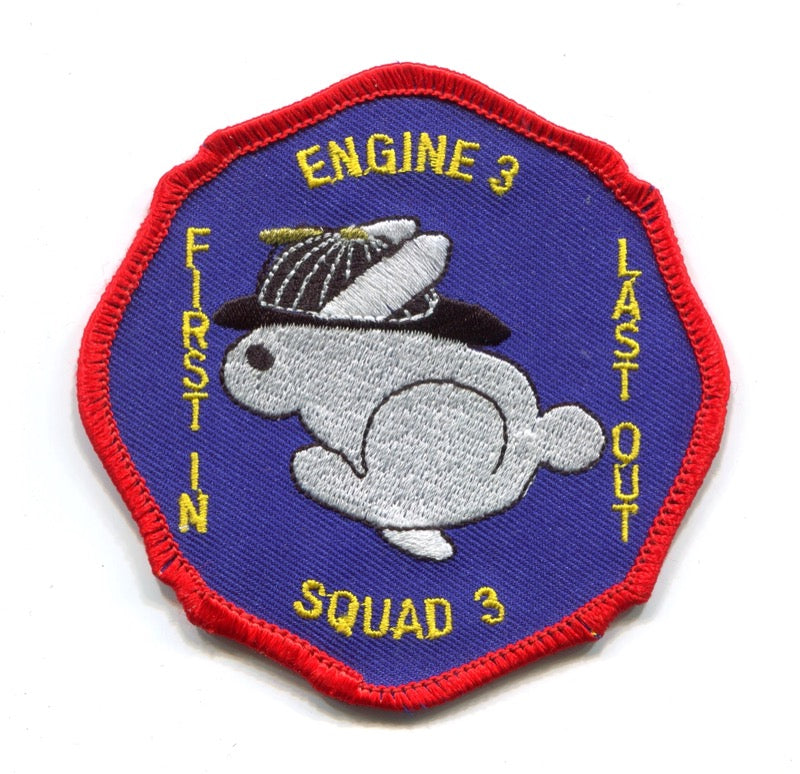 Fire Department Engine 3 Squad 3 Patch Unknown State