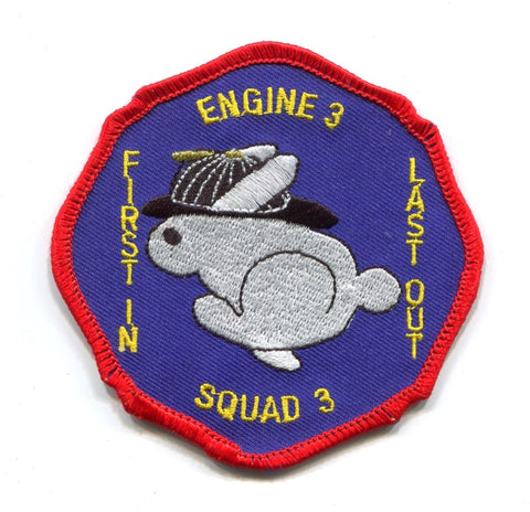 Fire Department Engine 3 Squad 3 Patch Unknown State