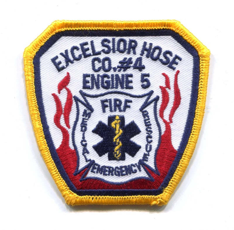 Excelsior Hose Company Number 4 Engine 5 Fire Department Patch New York NY