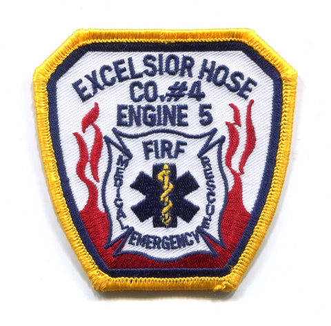 Excelsior Hose Company Number 4 Engine 5 Fire Department Patch New York NY
