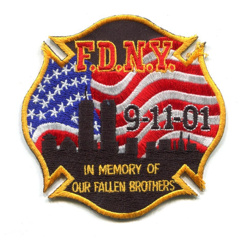 New York City Fire Department FDNY 9-11-01 In Memory Patch New York NY