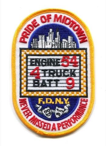 New York City Fire Department FDNY Engine 54 Truck 4 Battalion 9 Patch New York NY