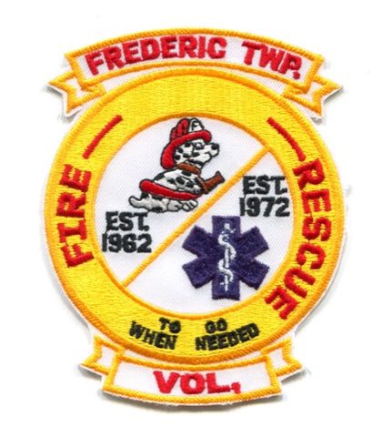Frederic Township Volunteer Fire Rescue Department Patch Michigan MI