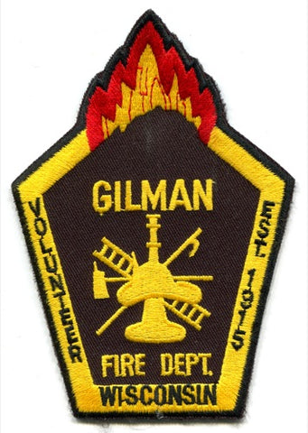 Gilman Volunteer Fire Department Patch Wisconsin WI
