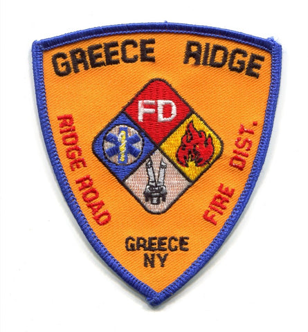 Ridge Road Fire District Greece Ridge Fire Department Patch New York NY