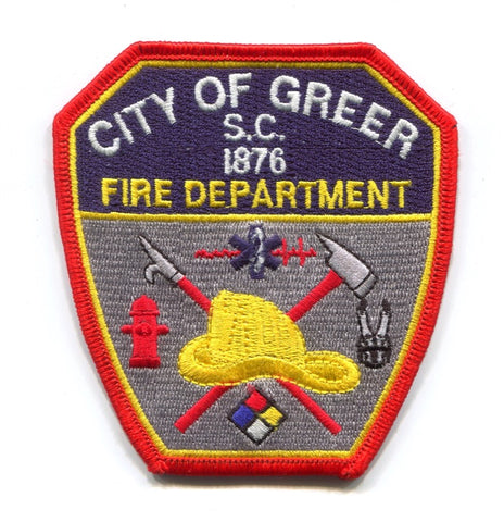 Greer Fire Department Patch South Carolina SC