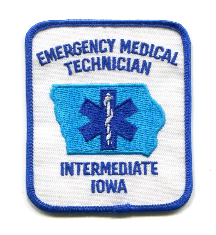 Iowa State Emergency Medical Technician EMT Intermediate EMS Patch Iowa IA