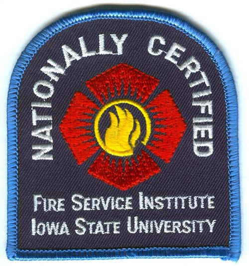 Iowa State University Fire Service Institute Nationally Certified Patch Iowa IA