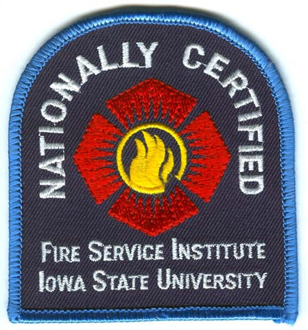 Iowa State University Fire Service Institute Nationally Certified Patch Iowa IA