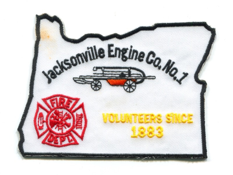 Jacksonville Fire Department Engine Company Number 1 Patch Oregon OR v2 STATE SHAPE