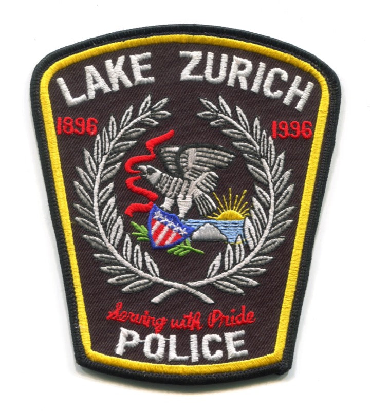 Lake Zurich Police Department 100 Years Patch Illinois IL