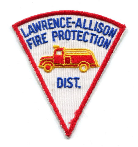 Lawrence Allison Fire Protection District Patch Illinois IL