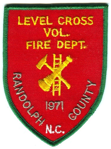 Level Cross Volunteer Fire Department Randolph County Patch North Carolina NC
