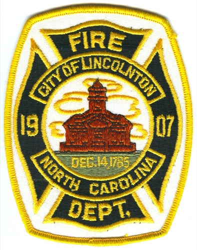 Lincolnton Fire Department Patch North Carolina NC