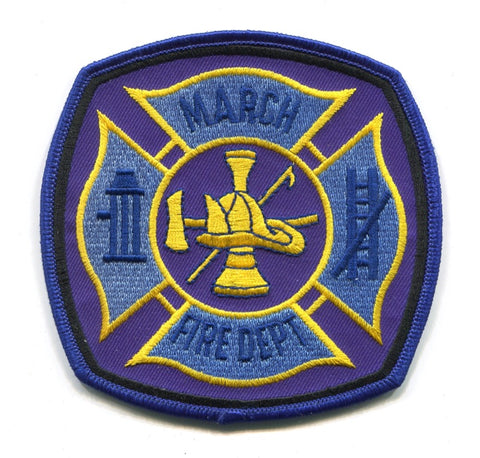 March Fire Department Patch California CA