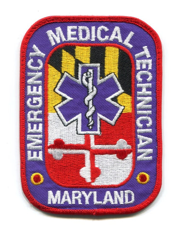 Maryland State Emergency Medical Technician EMT EMS Patch Maryland MD