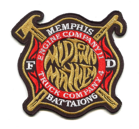 Memphis Fire Department Engine 11 Truck 4 Battalion 6 Patch Tennessee TN