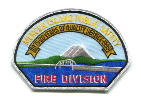 Mercer Island Public Safety Department Fire Division 20 Years Patch Washington WA