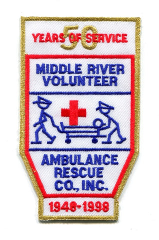 Middle River Ambulance Rescue Company Inc 50 Years EMS Patch Maryland MD
