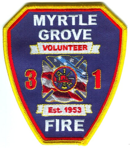 Myrtle Grove Volunteer Fire Department 31 Patch North Carolina NC