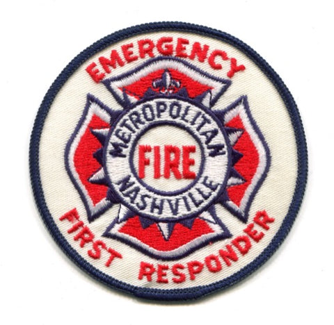 Nashville Metropolitan Fire Department Emergency First Responder Patch Tennessee TN