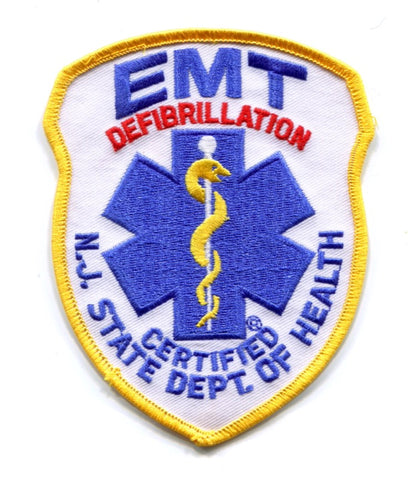 New Jersey State Department of Health Certified EMT Defibrillation EMS Patch New Jersey NJ