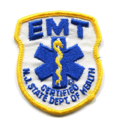 New Jersey State Department of Health Certified EMT EMS Patch New Jersey NJ