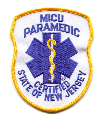 New Jersey State Certified MICU Paramedic EMS Patch New Jersey NJ