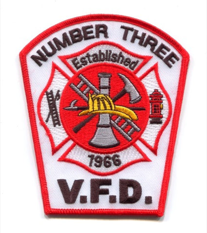 Number Three Volunteer Fire Department Patch North Carolina NC