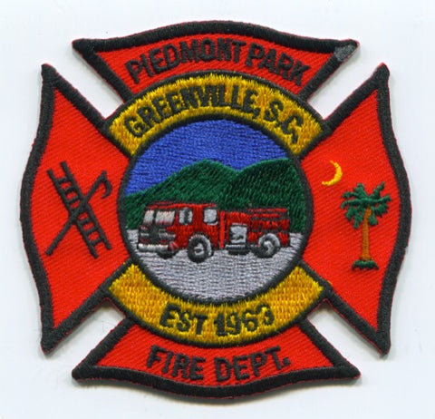 Piedmont Park Fire Department Patch South Carolina SC