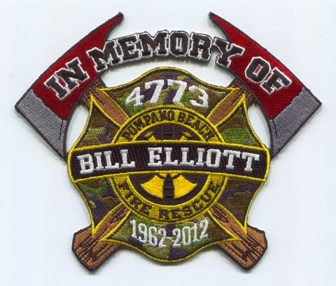 Pompano Beach Fire Rescue Department In Memory of Bill Elliott Patch Florida FL