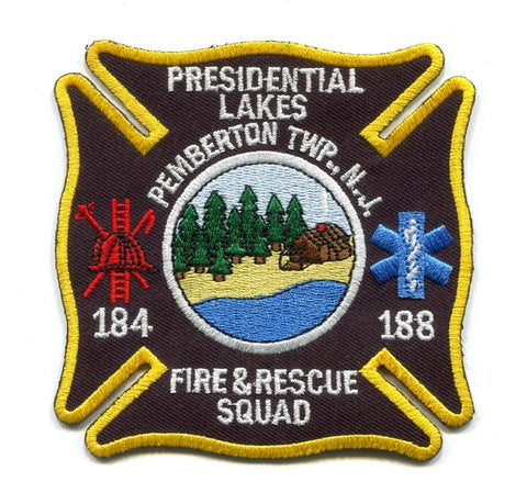 Presidential Lakes Fire and Rescue Squad 184 188 Patch New Jersey NJ