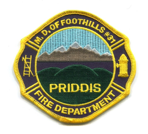 Canada AB - Priddis Fire Department Metro District of Foothills 31 Patch