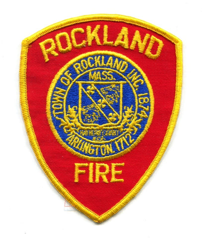Rockland Fire Department Patch Massachusetts MA