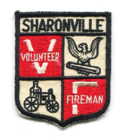 Sharonville Fire Department Volunteer Fireman Patch Ohio OH