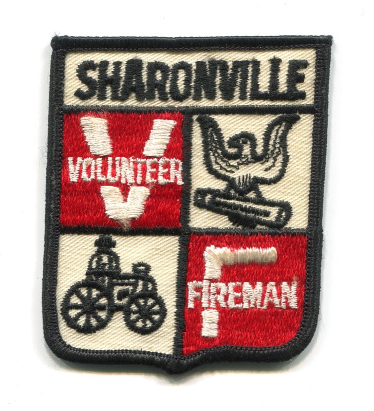 Sharonville Fire Department Volunteer Fireman Patch Ohio OH