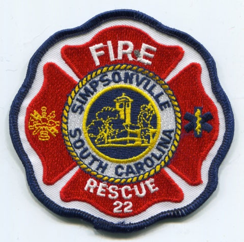 Simpsonville Fire Rescue Department 22 Patch South Carolina SC