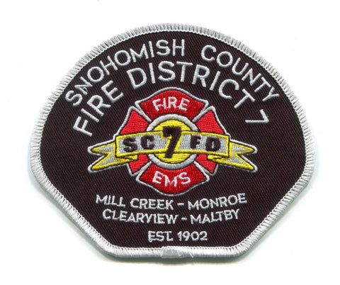 Snohomish County Fire District 7 Patch Washington WA