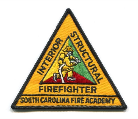 South Carolina Fire Academy Interior Structural Firefighter Patch South Carolina SC