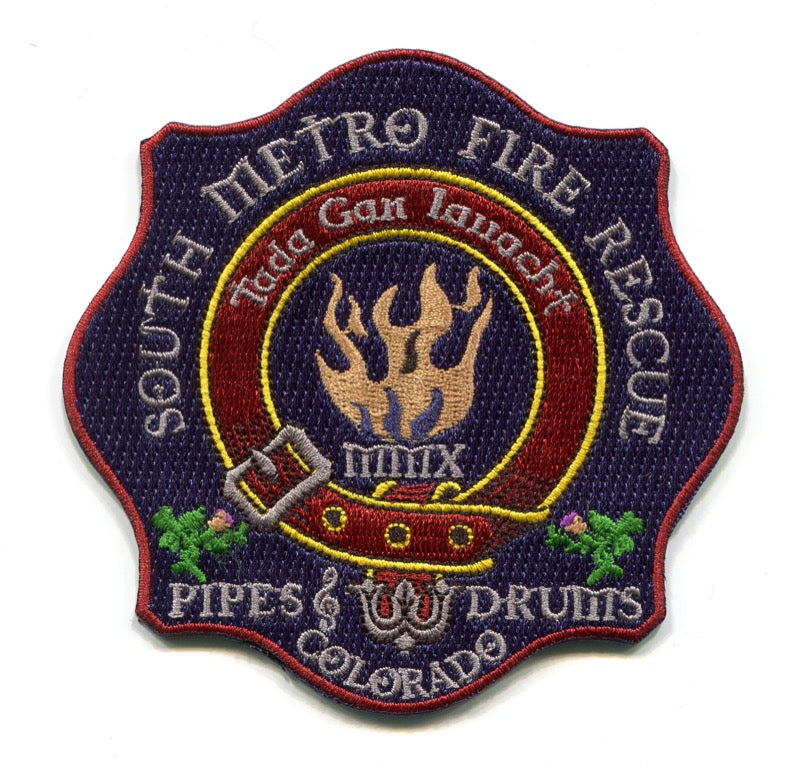 South Metro Fire Rescue Department Pipes and Drums Patch Colorado CO
