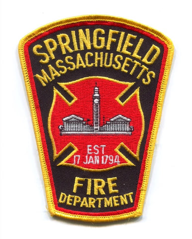 Springfield Fire Department Patch Massachusetts MA