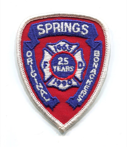Springs Fire Department 25 Years Patch Pennsylvania PA