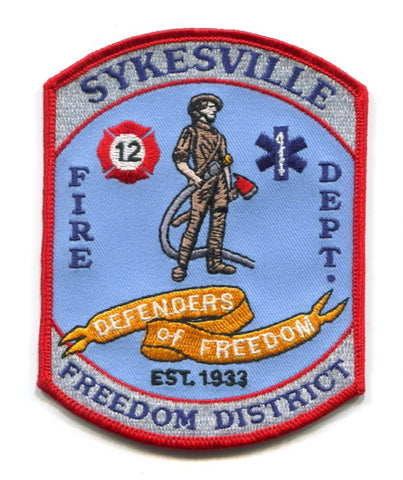 Sykesville Fire Department District 12 Patch Maryland MD