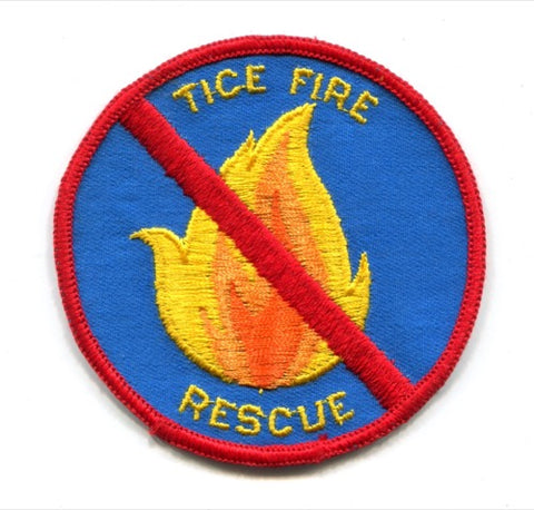 Tice Fire Rescue Department Patch Florida FL