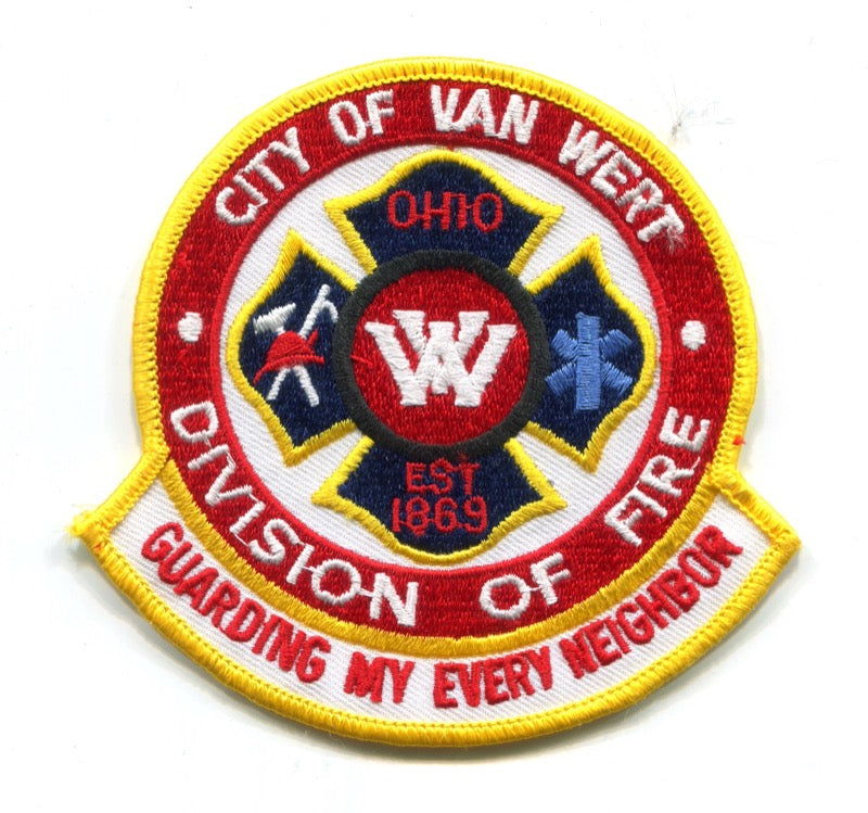 Van Wert Division of Fire Department Patch Ohio OH
