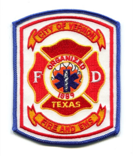 Vernon Fire and EMS Department Patch Texas TX