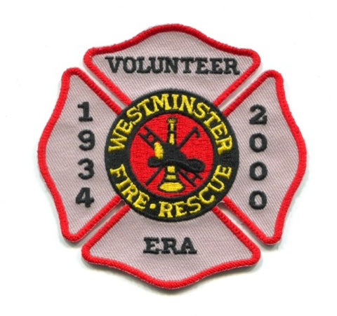 Westminster Fire Rescue Department Volunteer Era Patch Colorado CO