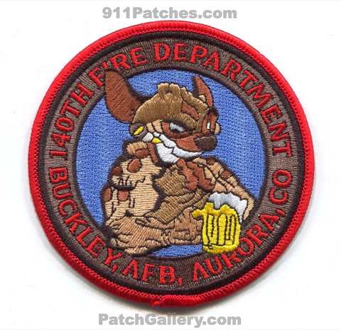140th Wing Fire Dept Buckley Air Force Base AFB USAF Military Patch Colorado CO v2